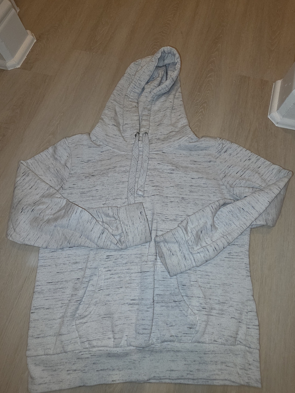 Women's Heather Gray Hooded Pullover Sweater